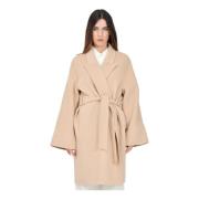 Beige Elegant Dames Winterjas Simona Corsellini , Beige , Dames