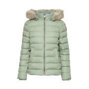 Gewatteerde Jas met Capuchon Tommy Jeans , Green , Dames