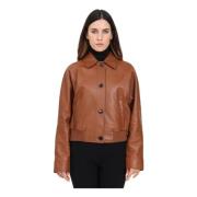 Leren Bruine Muscari Jas Max Mara , Brown , Dames