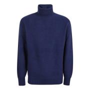 Blauwe Turtle Neck Sweater Eleventy , Blue , Heren