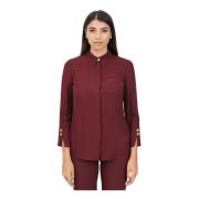 Burgundy Georgette Elegant Women's Shirt Elisabetta Franchi , Red , Da...