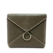 Pre-owned Leather wallets Loewe Pre-owned , Green , Dames