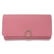 Pre-owned Leather wallets Bvlgari Vintage , Pink , Dames