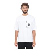 Korte mouw witte zaklogo tee Moschino , White , Heren