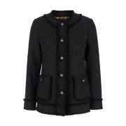 Zwart Tweed Jas Dolce & Gabbana , Black , Dames