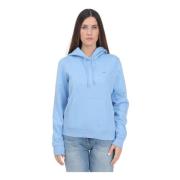 Lichtblauwe hoodie met vlagborduursel Tommy Jeans , Blue , Dames