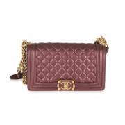 Pre-owned Leather chanel-bags Chanel Vintage , Purple , Dames