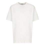 Witte Crew Neck Katoenen T-shirt Yohji Yamamoto , White , Heren