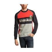 Geflambeerde katoenen terry sweatshirt met wapen Napapijri , Multicolo...