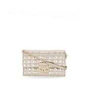 Gouden Leren Schoudertas Flap Sluiting Michael Kors , Beige , Dames