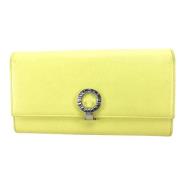 Pre-owned Leather wallets Bvlgari Vintage , Yellow , Dames