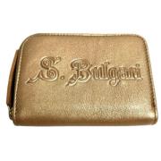 Pre-owned Leather wallets Bvlgari Vintage , Yellow , Dames