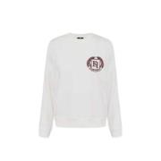 Ivoor Ronde Hals Sweatshirt Bordeaux Wapenschild Elisabetta Franchi , ...