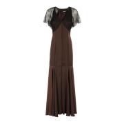 Elegante Maxi Jurk met V-hals van Kant Rotate Birger Christensen , Bro...