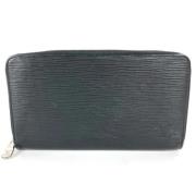 Pre-owned Leather wallets Louis Vuitton Vintage , Black , Dames