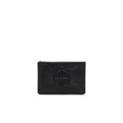 Zwarte Pebbled Leren Clutch Anine Bing , Black , Dames