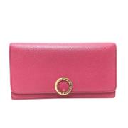 Pre-owned Leather wallets Bvlgari Vintage , Pink , Dames