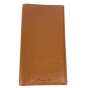 Pre-owned Leather wallets Bvlgari Vintage , Brown , Heren