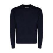 Navy Blue Cashmere Crew Neck Jumper Maison Margiela , Blue , Heren