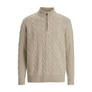 Beige Half Zip Sweater Reine Oscar Jacobson , Beige , Heren