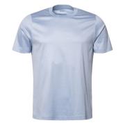 Luxe Katoenen Crewneck T-shirt Eton , Blue , Heren