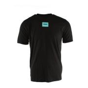 Zwart Katoenen T-shirt voor Heren Hugo Boss , Black , Heren