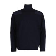 Navy Wol Turtleneck Rollneck Sweater Paul & Shark , Blue , Heren