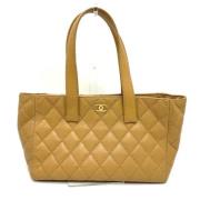 Pre-owned Leather chanel-bags Chanel Vintage , Brown , Dames