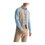 Elegante V-hals Bruine Sweater Vest Liu Jo , Beige , Heren