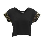 Korte Mouw T-shirt Gaudi , Black , Dames