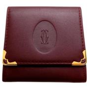 Pre-owned Leather wallets Cartier Vintage , Red , Dames