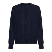 Blauwe Cashmere Cardigan met BV Logo Bottega Veneta , Blue , Dames