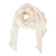 Witte Sjaal met Logo Motif Max Mara , White , Dames