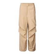 Nylon Bomber Sculpture Broek Rabens Saloner , Beige , Dames