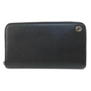 Pre-owned Leather wallets Gucci Vintage , Black , Dames