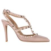 Pre-owned Leather heels Valentino Vintage , Beige , Dames