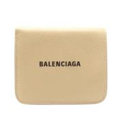 Pre-owned Leather wallets Balenciaga Vintage , Beige , Dames