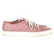 Pre-owned Leather sneakers Gucci Vintage , Pink , Dames