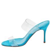 Pre-owned Fabric sandals Manolo Blahnik Pre-owned , Blue , Dames