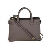 Pre-owned Leather shoulder-bags Burberry Vintage , Gray , Dames