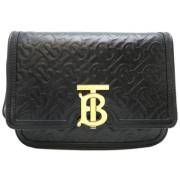 Pre-owned Leather shoulder-bags Burberry Vintage , Black , Dames