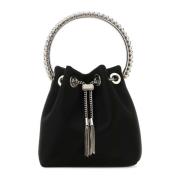 Satin Bon Bon Bucket Tas Jimmy Choo , Black , Dames