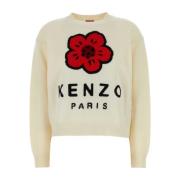 Ivory Wool Sweater Kenzo , White , Dames