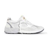 Witte Zilveren Hardlopende Vader Sneakers Golden Goose , White , Heren