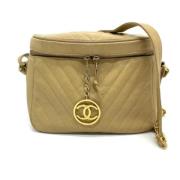 Pre-owned Leather chanel-bags Chanel Vintage , Beige , Dames