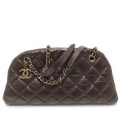 Pre-owned Leather chanel-bags Chanel Vintage , Brown , Dames