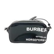 Pre-owned Leather shoulder-bags Burberry Vintage , Black , Heren