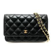 Pre-owned Leather chanel-bags Chanel Vintage , Black , Dames