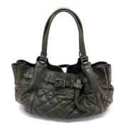 Pre-owned Leather shoulder-bags Burberry Vintage , Brown , Dames