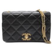 Pre-owned Leather chanel-bags Chanel Vintage , Black , Dames